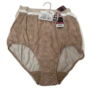 Olga Silky Smooth Comfort Brief Panties 3 Pack Multi Color 23173J Size 10 XXXL